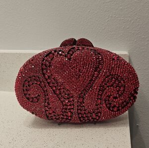 Natasha Denona Red Crystal Embellished Clutch